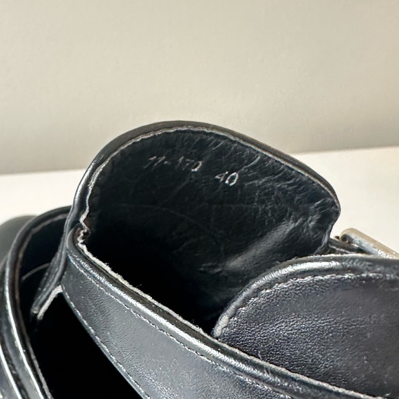 Black chunky platform biker boots with double buckle - Picture 7 of 7